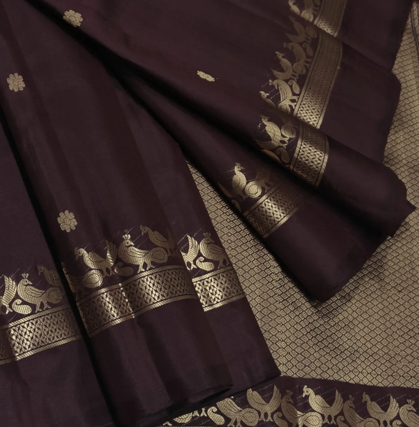 Deep Wine Maroon Kanjivaram  Silk Saree